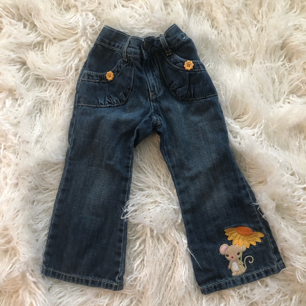 Adorable Gymboree Sunflower  Mouse Jeans 3t